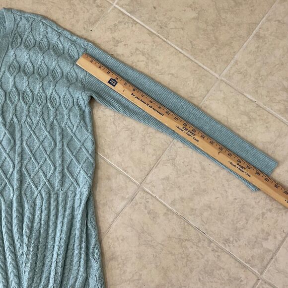 Chico's Women's Cable Stitch Knit Cardigan - Wool Cashmere Blend Medium - Picture 7 of 12